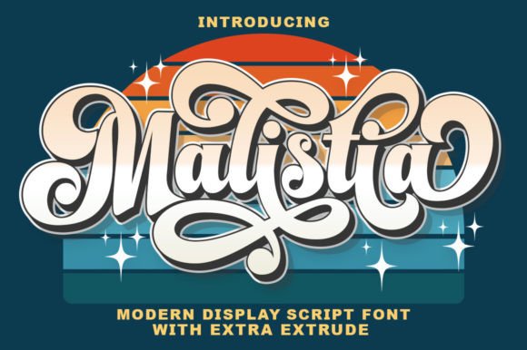 Malistia: A Nostalgic Retro Extrude Display Font for Makers
