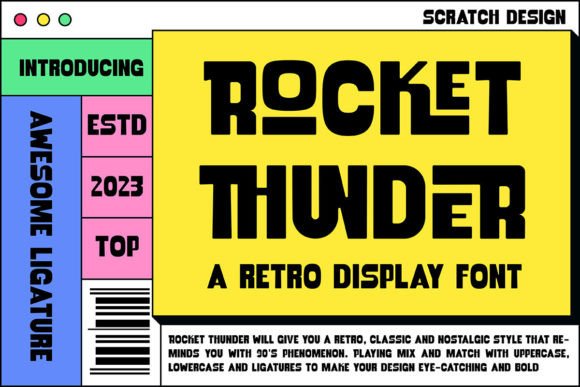 Rocket Thunder: A Bold Retro Display Font for Impactful Design