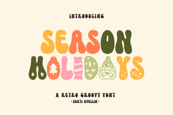 Season Holidays: A Retro Groovy Font for Festive Crafts